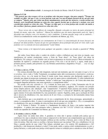 Contracultura cristã - A mensagem do Sermão do Monte- John R.W. ...