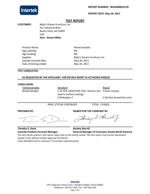 TECHNICAL REPORT - Baby's Dream Furniture