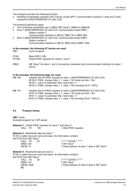 Functions for SIMATIC S7-300 and S7-400 Acyclic ... - Jonweb FA