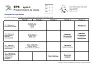 EPS cycle 3 Programmation de classe