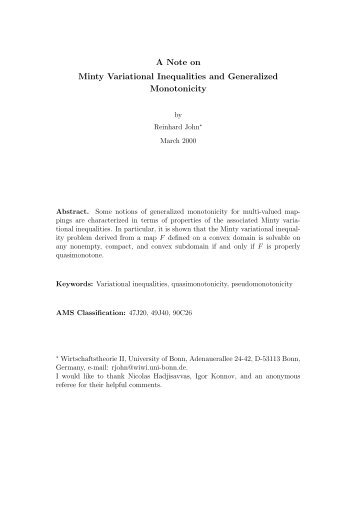 A Note on Minty Variational Inequalities and Generalized Monotonicity