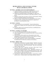 recreational and cultural center rules and regulations - Savannah ...