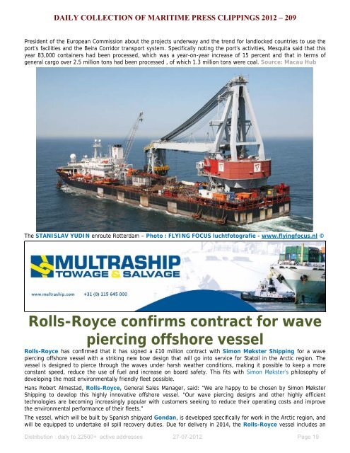 Maritime Press Clippings 2012 - Hydrex Underwater Technology