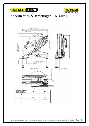 bijlage: Specificaties & afmetingen PK 32080 - Palfinger