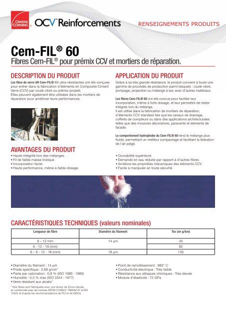 Cem-FIL® 60 - OCV Reinforcements