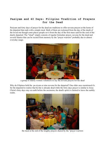 Pasiyam and 40 Days: Filipino Tradition of ... - Philippine Culture