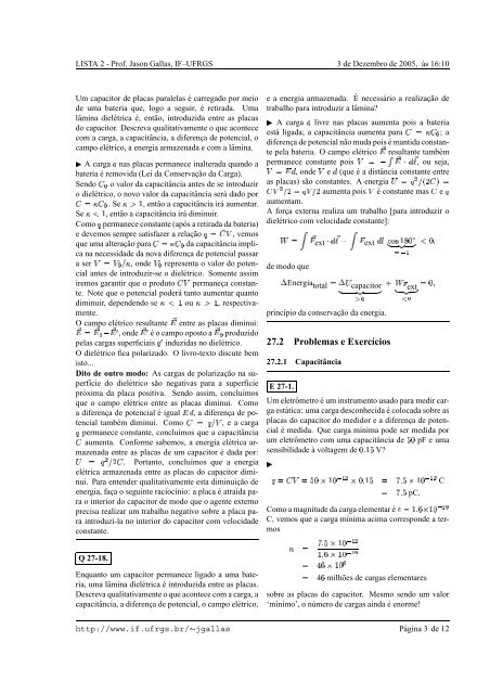 Exercıcios Resolvidos de Teoria Eletromagnética Conte´udo