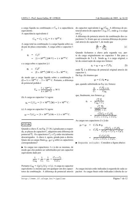 Exercıcios Resolvidos de Teoria Eletromagnética Conte´udo