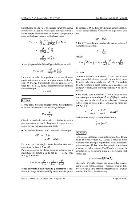 Exercıcios Resolvidos de Teoria Eletromagnética Conte´udo