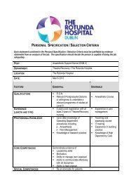 personal specification / selection criteria - Rotunda Hospital