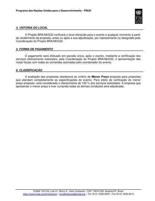 SOLICITAÇÃO DE COTAÇÃO - N.º 14637/2011 Brasília, 21 ... - Pnud