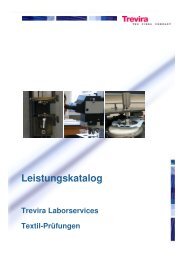 Prüfungen an textilen Flächen - Trevira GmbH