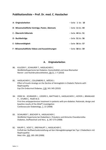 Publikationsliste – Prof. Dr. med. C. Hasslacher - diabetesinstitut ...