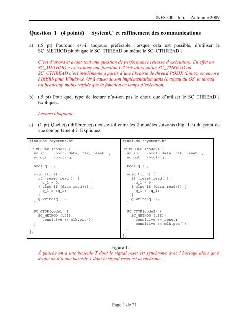 Solution Quiz automne 2009 - Moodle - Ãcole Polytechnique de ...