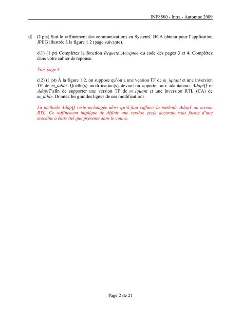 Solution Quiz automne 2009 - Moodle - Ãcole Polytechnique de ...