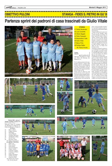27 aprile 2011 - STANGA - FIDES - SPORTquotidiano