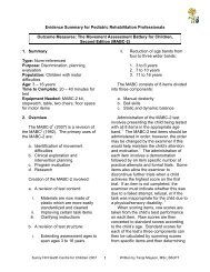 Evidence Summary: Alberta Infant Motor Scale (AIMS) - Therapy BC