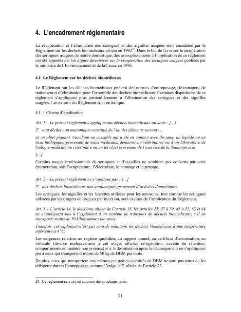 La rÃ©cupÃ©ration des seringues et des aiguilles usagÃ©es : une ...