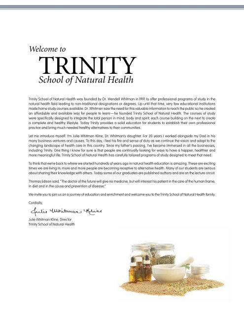 Catalog - Trinity School of Natural Health