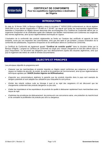 Algeria Exporter Guidelines (French)