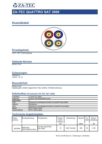 ZA-TEC QUATTRO SAT 3000 - Zander-Gruppe