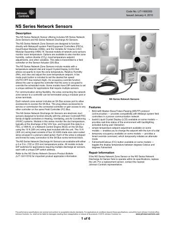 NS Series Network Sensors Catalog Page - Total Control - A ...