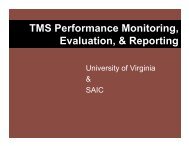 TMS Performance Monitoring, Evaluation, & Reporting