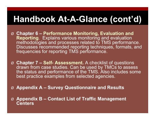 TMS Performance Monitoring, Evaluation, & Reporting