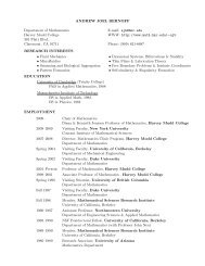 ANDREW JOEL BERNOFF Department of Mathematics E-mail: ajb ...