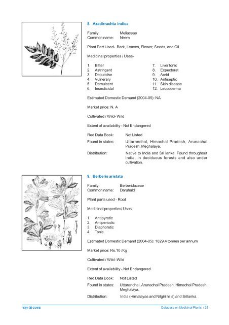 Database on Medicinal Plants / 1 - Consumer Unity & Trust Society