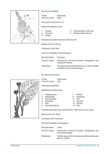 Database on Medicinal Plants / 1 - Consumer Unity & Trust Society