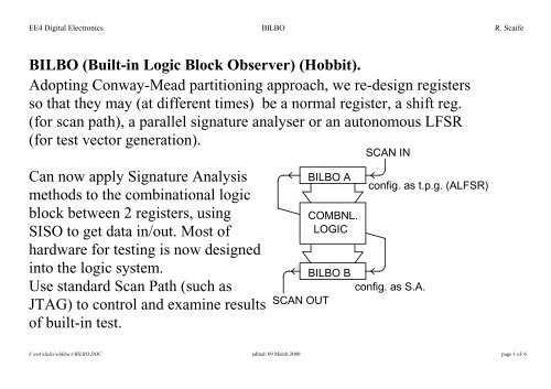 BILBO (Built-in Logic Block Observer) (Hobbit). Adopting Conway ...