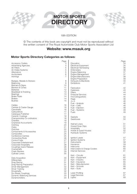 Motor Sports Directory - emamc