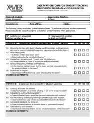 observation form for student teaching department of secondary ...