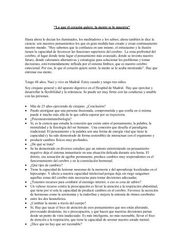 "Lo que el corazÃ³n quiere, la mente se lo muestra" Hasta ahora lo ...