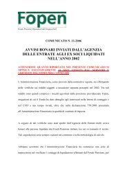 NOTA per il Fondo Pensione - fopen