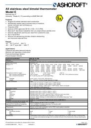 All stainless steel bimetal thermometer Model E - Ashcroft