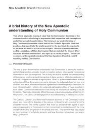 A brief history of the New Apostolic understanding of Holy Communion