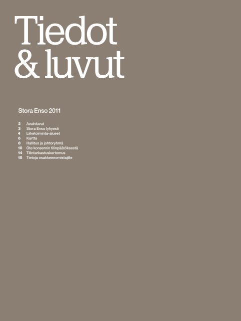 Stora Enso Tiedot & Luvut 2011