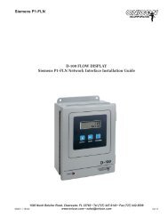 D-100 FLOW DISPLAY Siemens P1-FLN Network Interface ... - Onicon