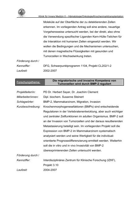 Klinik für Innere Medizin II - Klinikum der Friedrich-Schiller ...