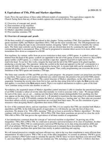 8. Equivalence of TMs, PMs and Markov algorithms - Jn.inf.ethz.ch