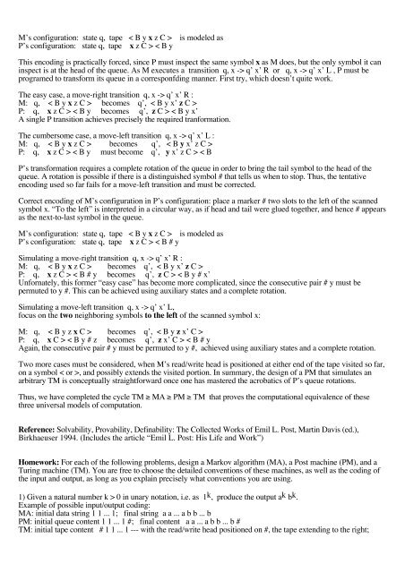 8. Equivalence of TMs, PMs and Markov algorithms - Jn.inf.ethz.ch