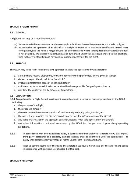 NPA 11-2012 CAR PART V CH 1 AND CH 2