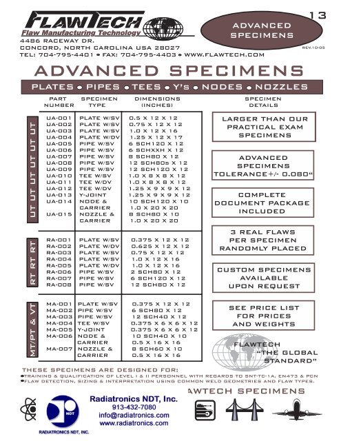 FlawTech - Radiatronics NDT Inc.