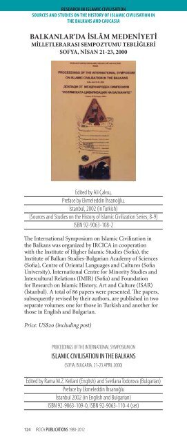 IRCICA PUBLICATIONS 1980-2012