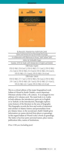 IRCICA PUBLICATIONS 1980-2012