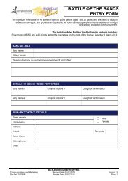 Ingleburn Alive - Battle of the Bands Entry Form - Campbelltown City ...