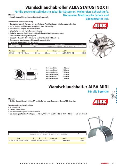 Schlauchwagen Wandschlauchabroller Schlauchhalter für Wasser