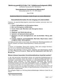 Belehrung gemäß § 43 Abs.1 Nr.1 Infektionsschutzgesetz (IfSG)